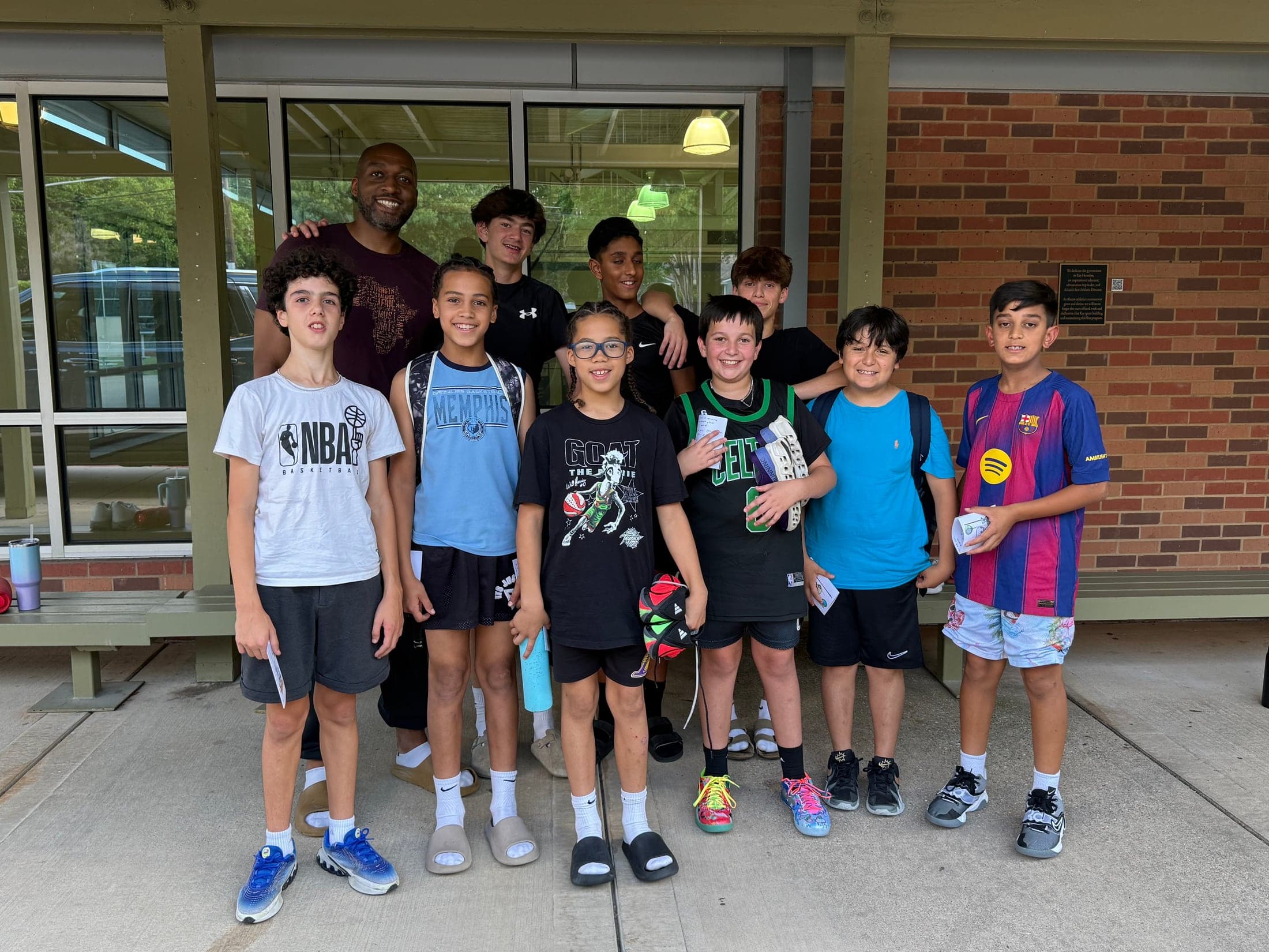 Coach T with Open Gym players after basketball